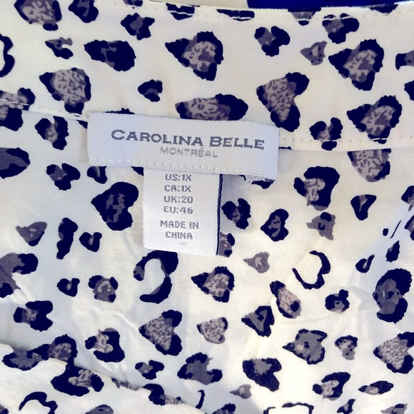 Carolina Belle black and white heart print long line loose blouse - Picture 6 of 7